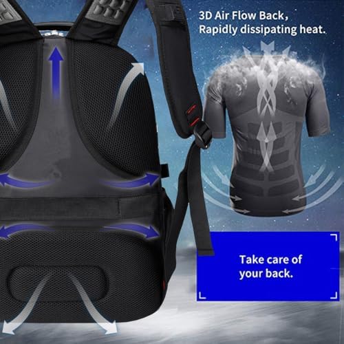 SHRRADOO Extra Large 50L Travel Laptop Backpack with USB Charging Port, College High School Backpack Airline Approved Business Work Bag Fits 17 Inch Computer for Men Women - Image 6