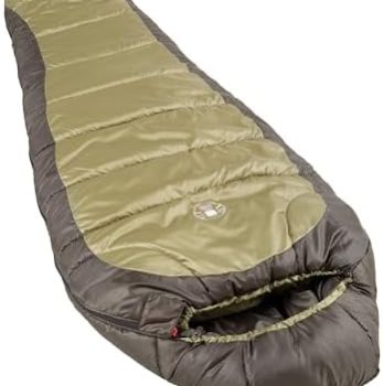 Coleman North Rim 0°F Big & Tall Sleeping Bag, Cold-Weather Mummy Sleep Sack with No-Snag Zipper & Adjustable Hood for Warmth & Ventilation, Large Camping Sleeping Bag