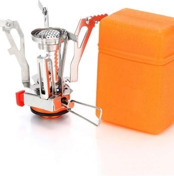 Portable Camping Stove Backpacking Stove, Specialized Hiking Stove Camping Stove with Piezo Ignition Stable Support Wind-Resistance, Camp Stove for Outdoor cooking Camping Hiking Adventure Cooking