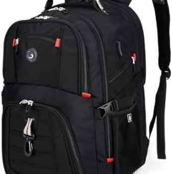 SHRRADOO Extra Large 50L Travel Laptop Backpack with USB Charging Port, College High School Backpack Airline Approved Business Work Bag Fits 17 Inch Computer for Men Women